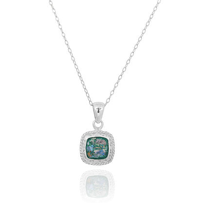 Classic Square Roman Glass Pendant